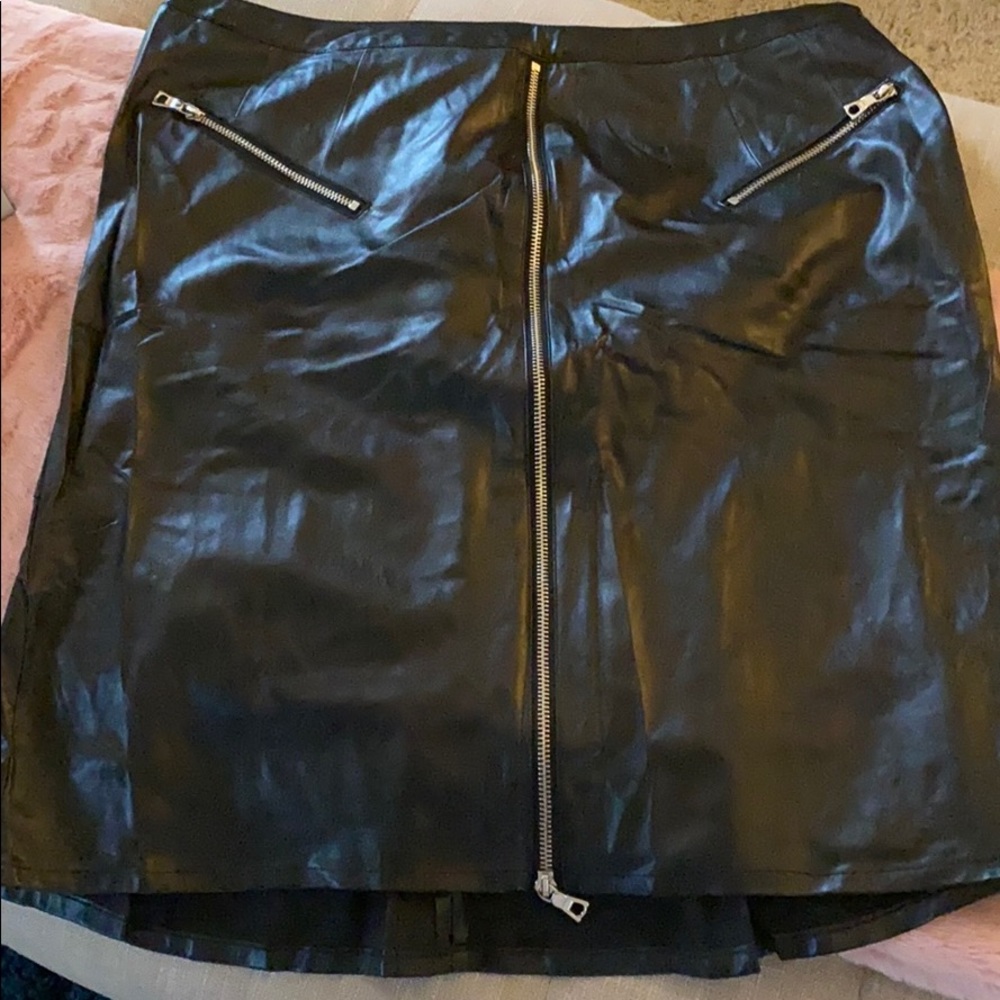 Black pleather skirt with a little flair